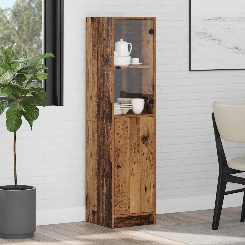 vidaXL Висок шкаф Старо дърво 35 x 37 x 142 см Инженерна дървесина