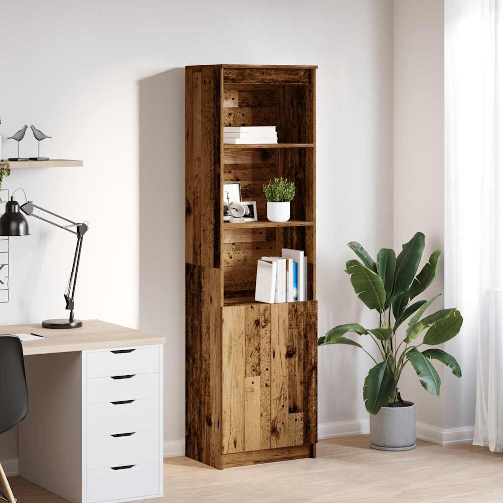 vidaXL Висок шкаф старо дърво 50x35x180 см инженерно дърво