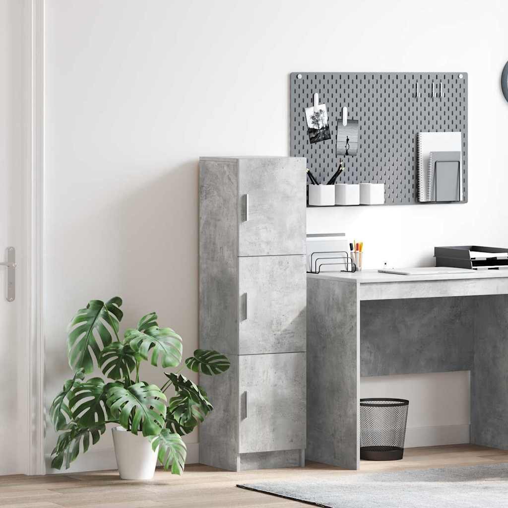 vidaXL Висок шкаф Циментено сиво 31.5 x 32 x 122.5 см