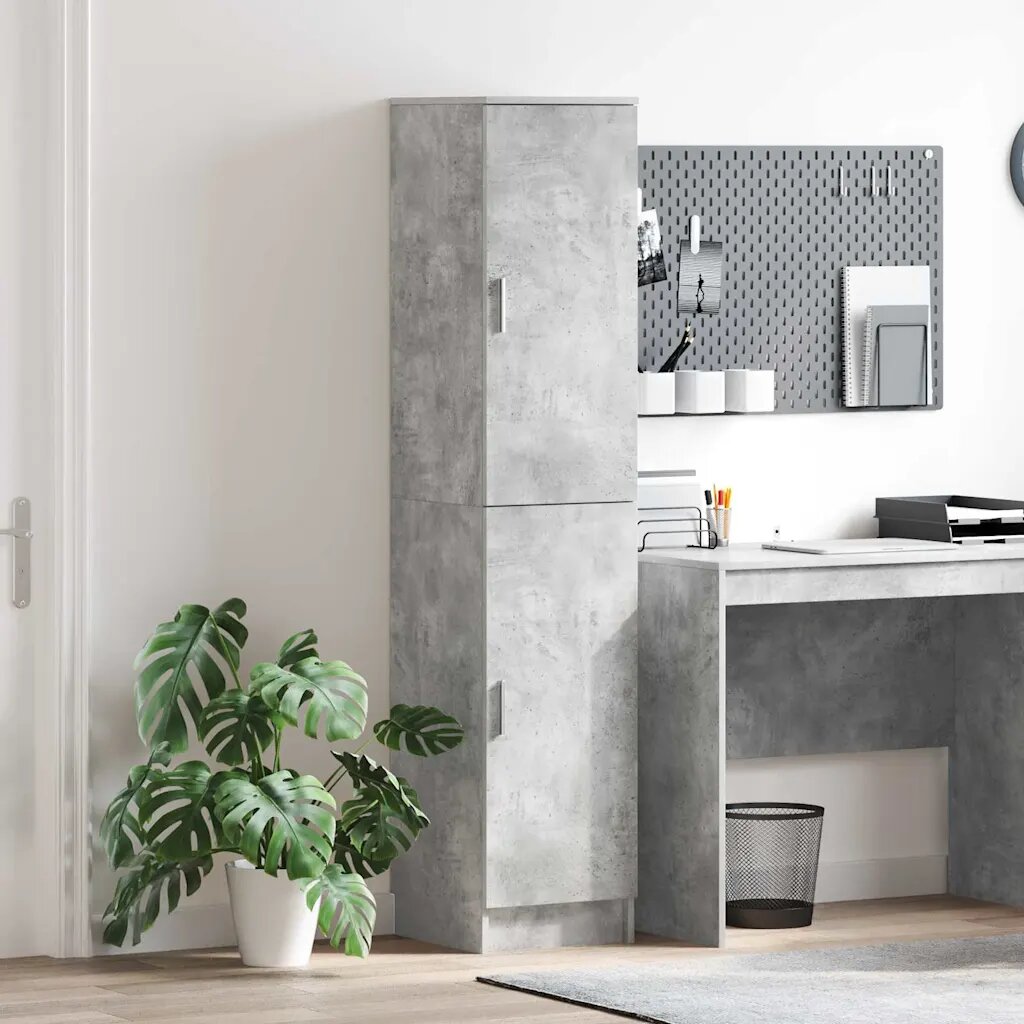 vidaXL Висок шкаф Циментено сиво 35 x 39 x 168 см