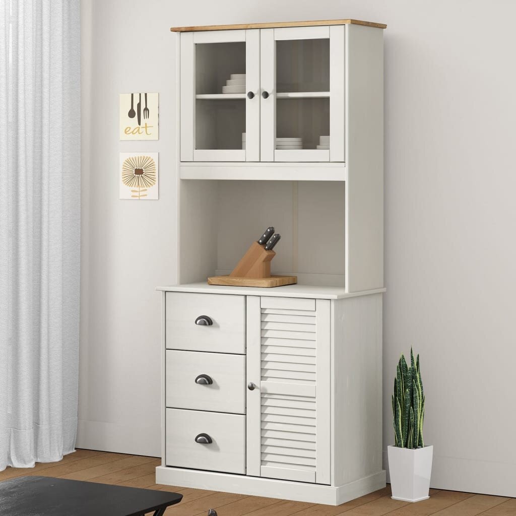 vidaXL Висок шкаф VIGO бял 78x40x175 см бор масив