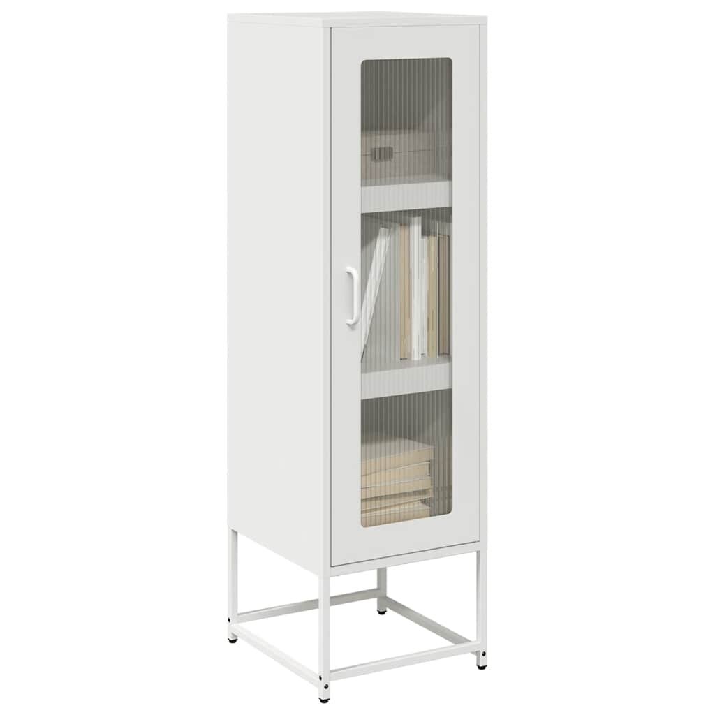 vidaXL Висока дъска бяла 36x39x123 cm Студено валцувана стомана