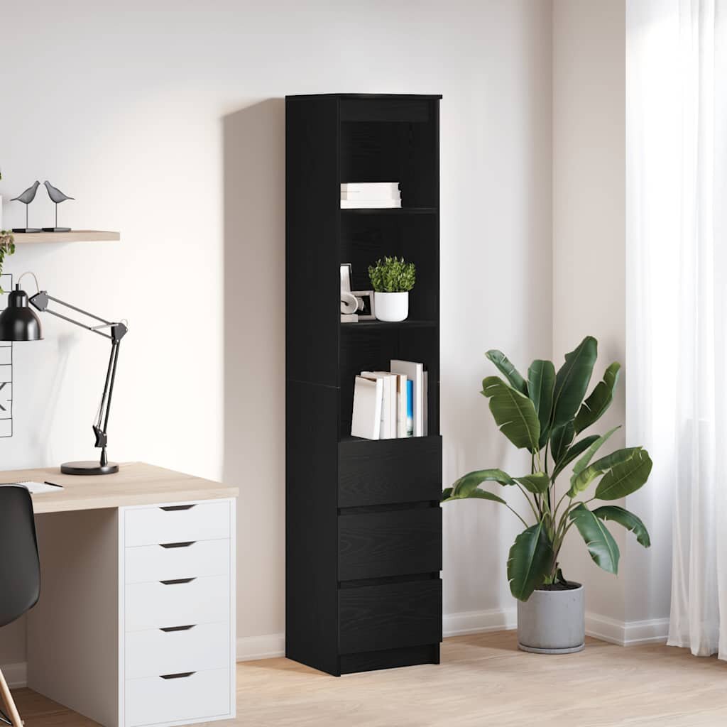 vidaXL Висока дъска Черен дъб 375x35x180 см инженерно дърво