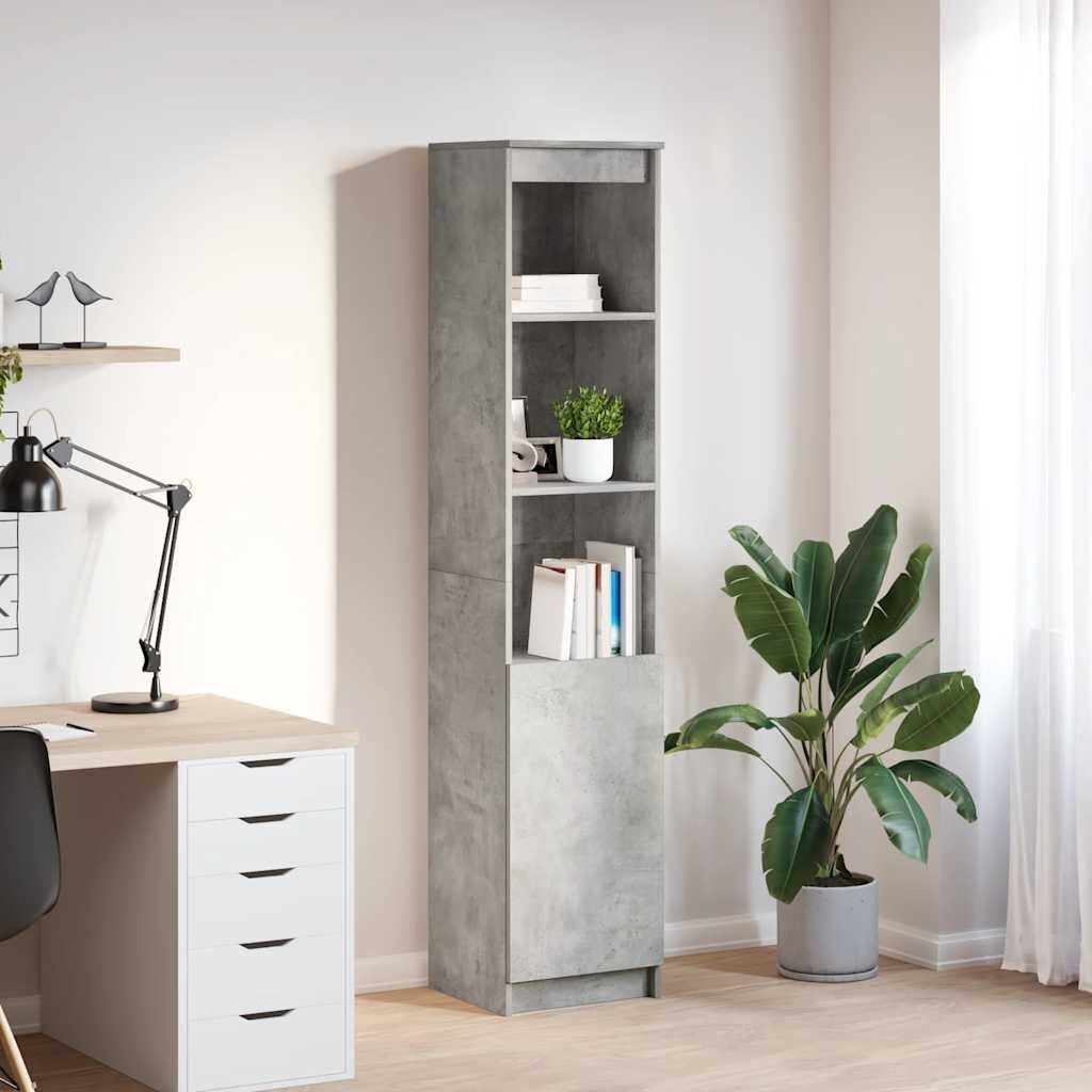 vidaXL Висока дъска Concrete Grey 375x35x180 cm Инженерна дървесина