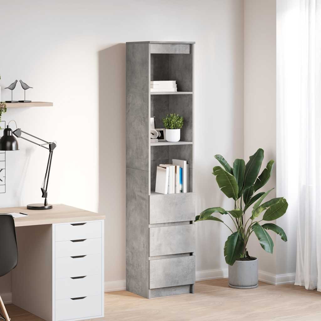 vidaXL Висока дъска Concrete Grey 375x35x180 cm Инженерна дървесина
