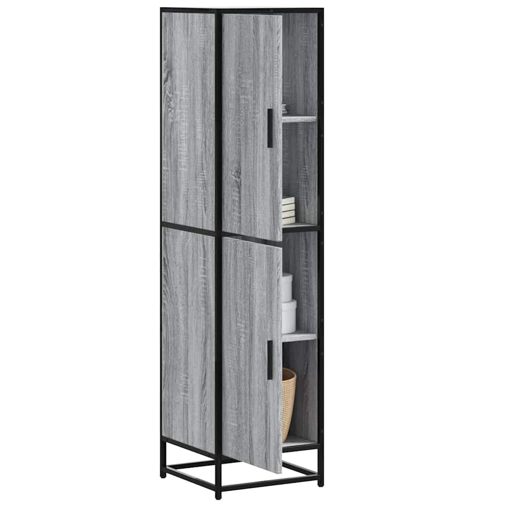 vidaXL Висока дъска Grey Sonoma 355x35x139cm Обработено дърво и метал