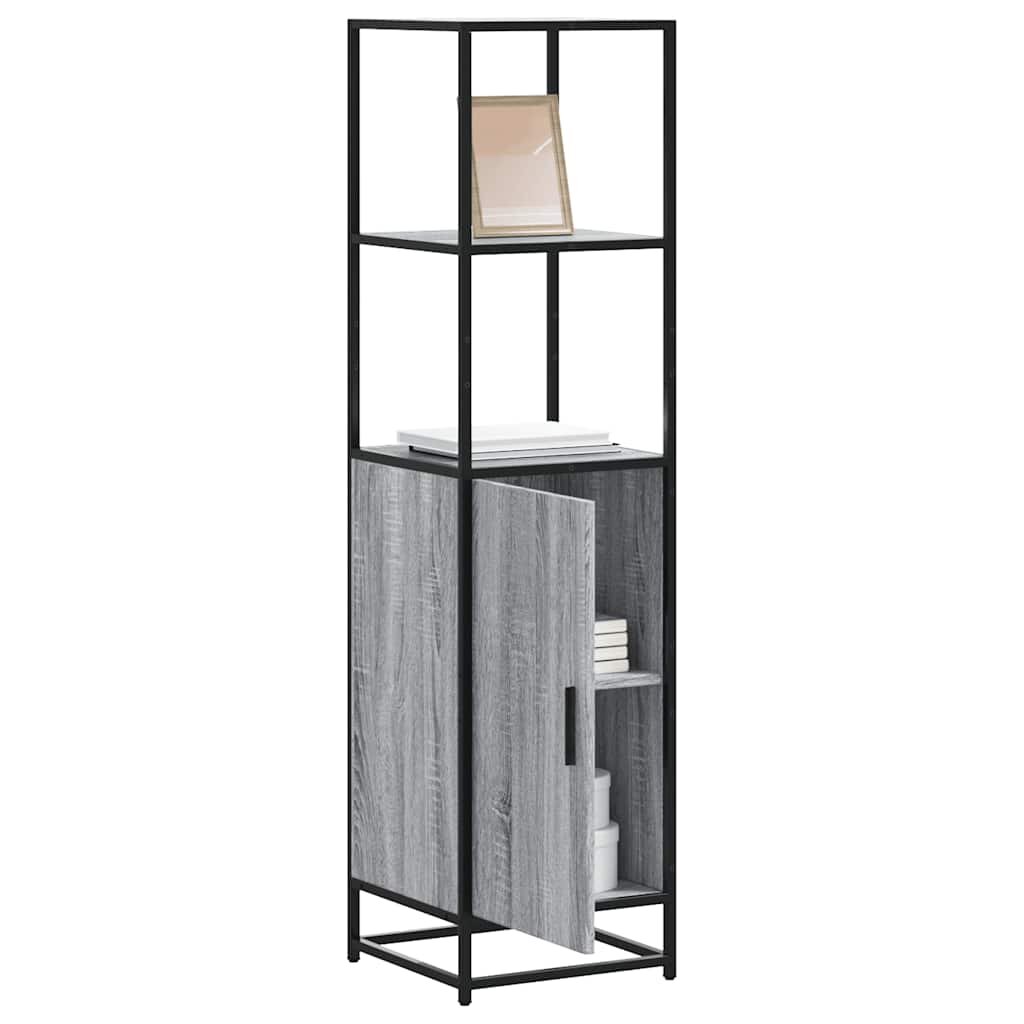 vidaXL Висока дъска Grey Sonoma 355x35x139cm Обработено дърво и метал