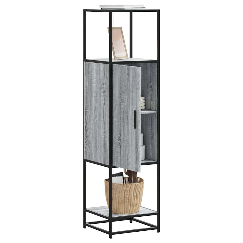 vidaXL Висока дъска Grey Sonoma 355x35x139cm Обработено дърво и метал