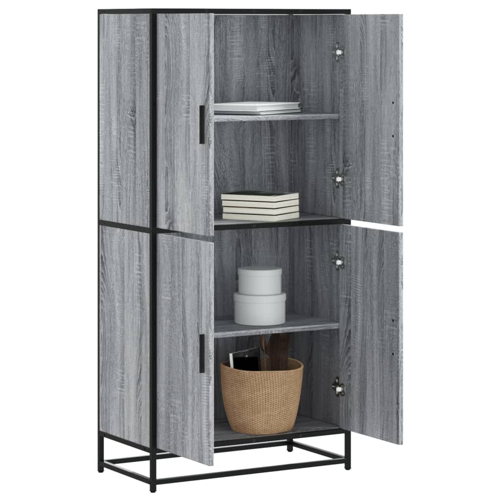 vidaXL Висока дъска Grey Sonoma 68x35x139 cm Инженерна дървесина