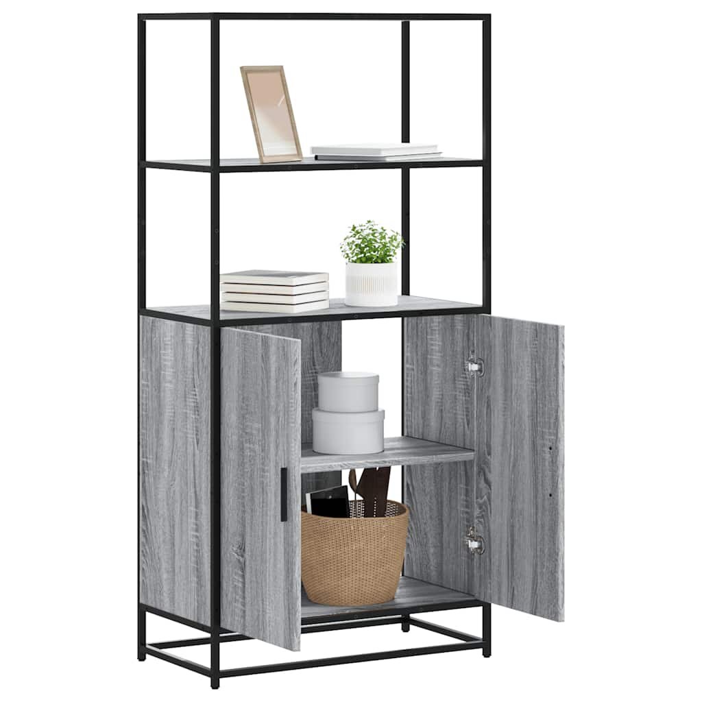 vidaXL Висока дъска Grey Sonoma 68x35x139 cm Обработено дърво и метал