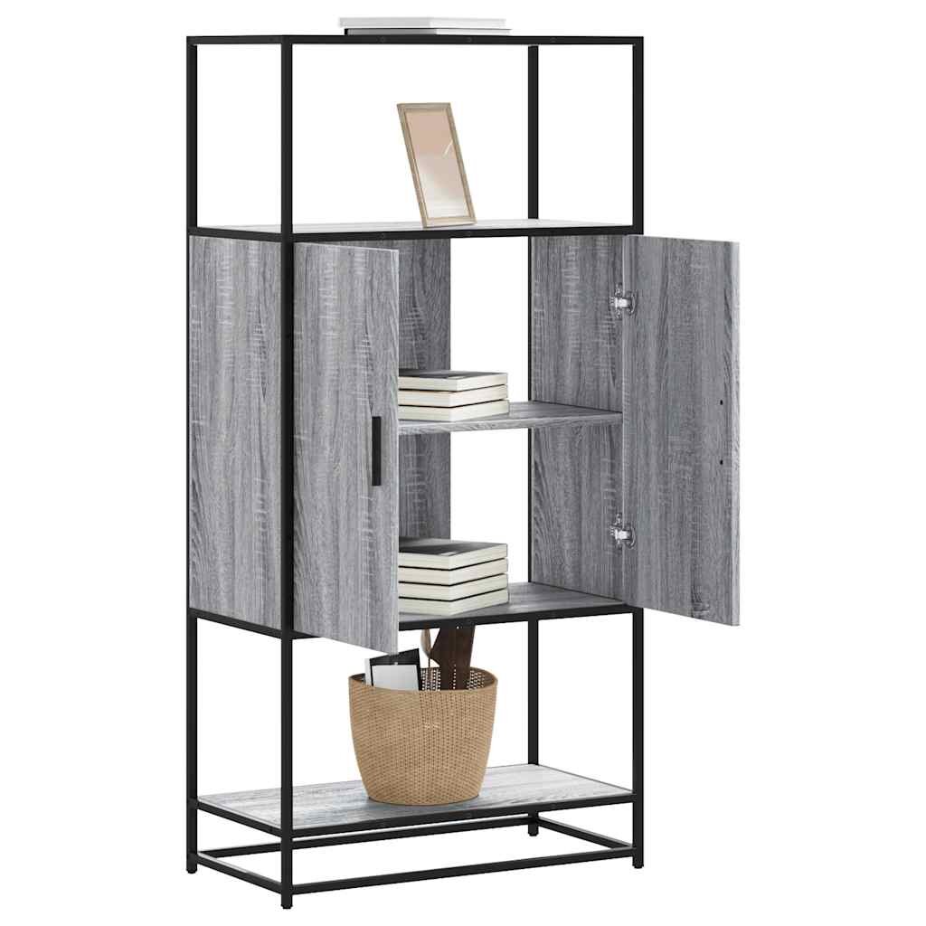 vidaXL Висока дъска Grey Sonoma 68x35x139 cm Обработено дърво и метал