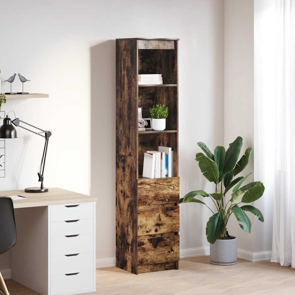 vidaXL Висока дъска опушен дъб 375x35x180 см инженерно дърво