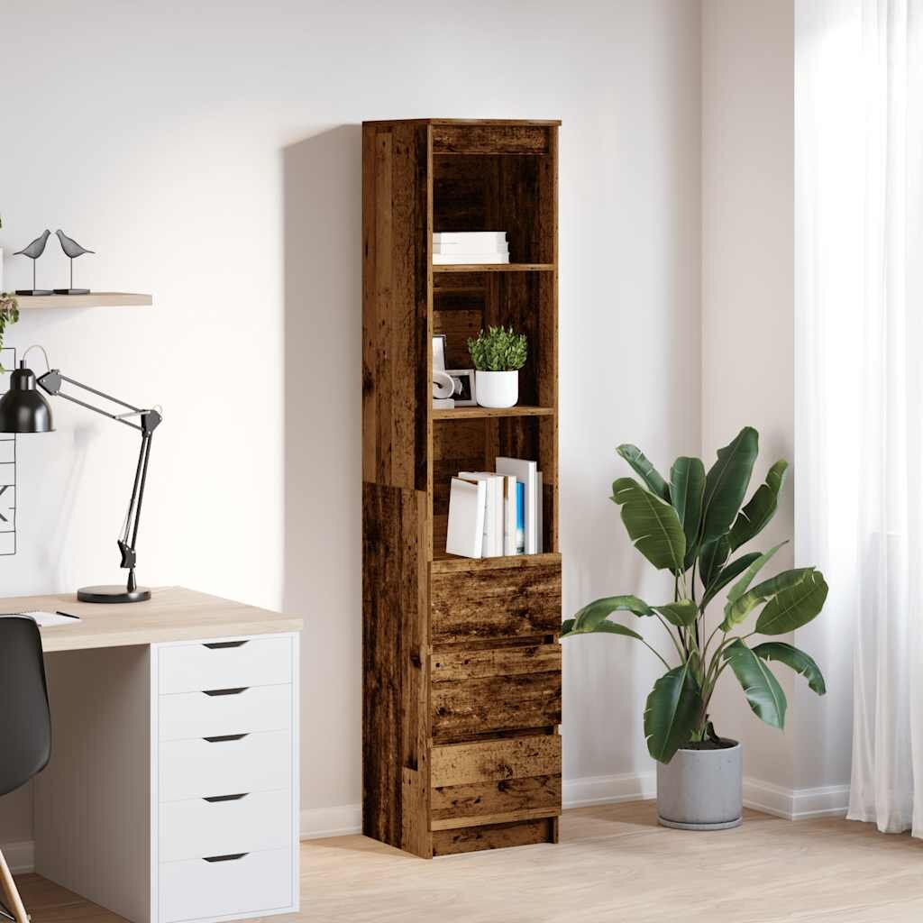 vidaXL Висока дъска Старо дърво 375x35x180 cm Инженерна дървесина
