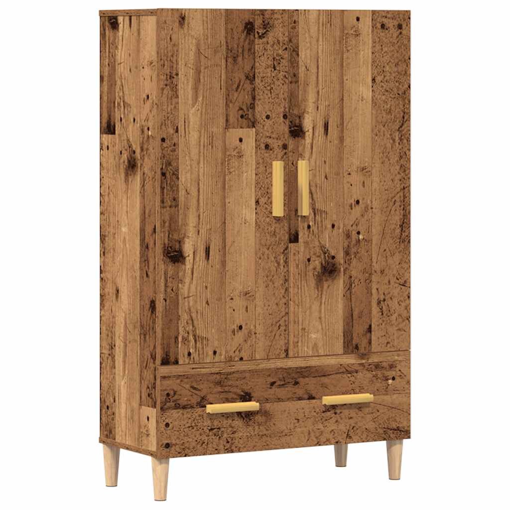 vidaXL Висока дъска Старо дърво 70x31x115 cm Инженерна дървесина