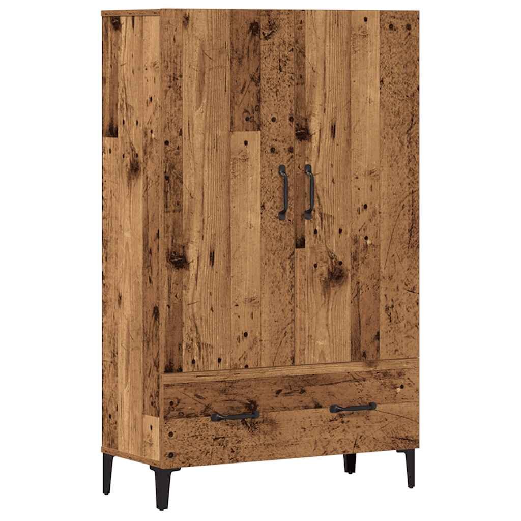 vidaXL Висока дъска Старо дърво 70x31x115 cm Инженерна дървесина