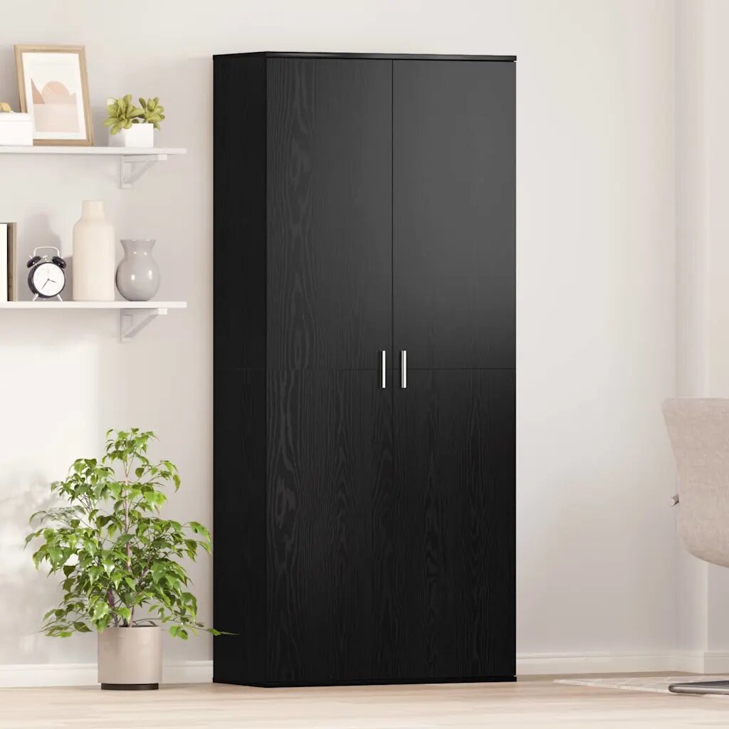 vidaXL Висока масичка 80 x 35 x 180 см Инженерна дървесина Черен дъб