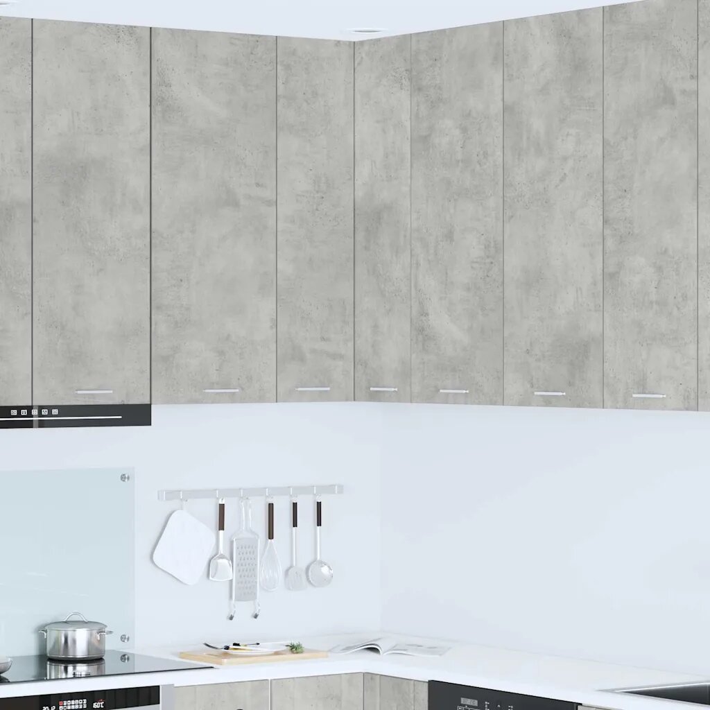 vidaXL Висящ шкаф Бетон сив и бяло 57 x 57 x 100 см