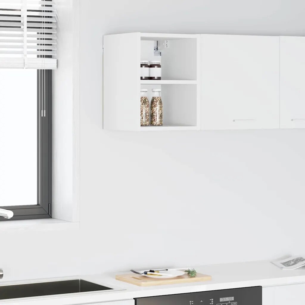 vidaXL Висящ шкаф Бяло 30 x 295 x 40 см Инженерна дървесина