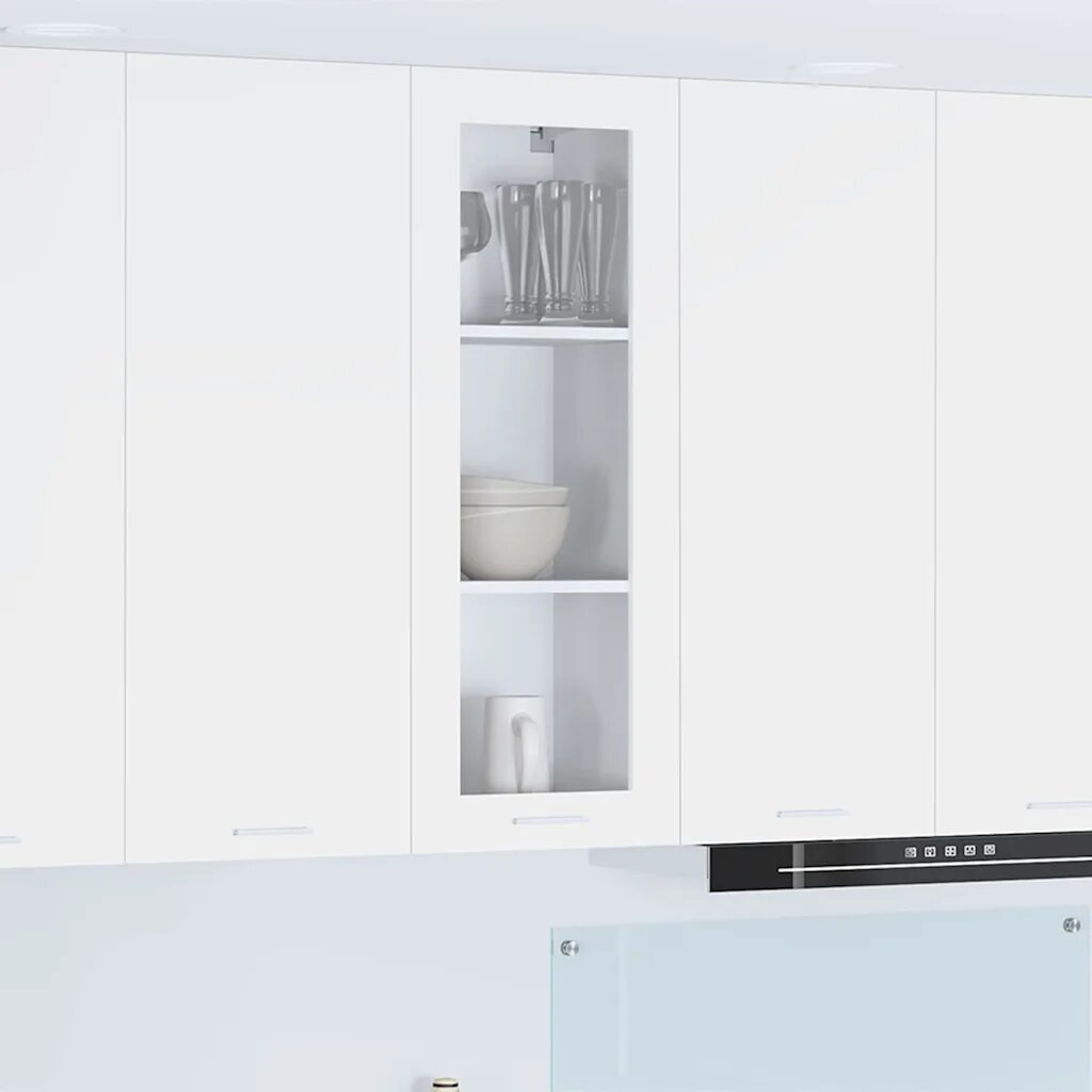 vidaXL Висящ шкаф Бяло 40 x 31 x 100 см Инженерна дървесина