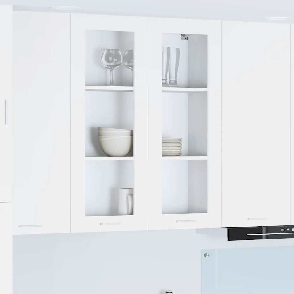 vidaXL Висящ шкаф Бяло 80 x 31 x 100 см Инженерна дървесина