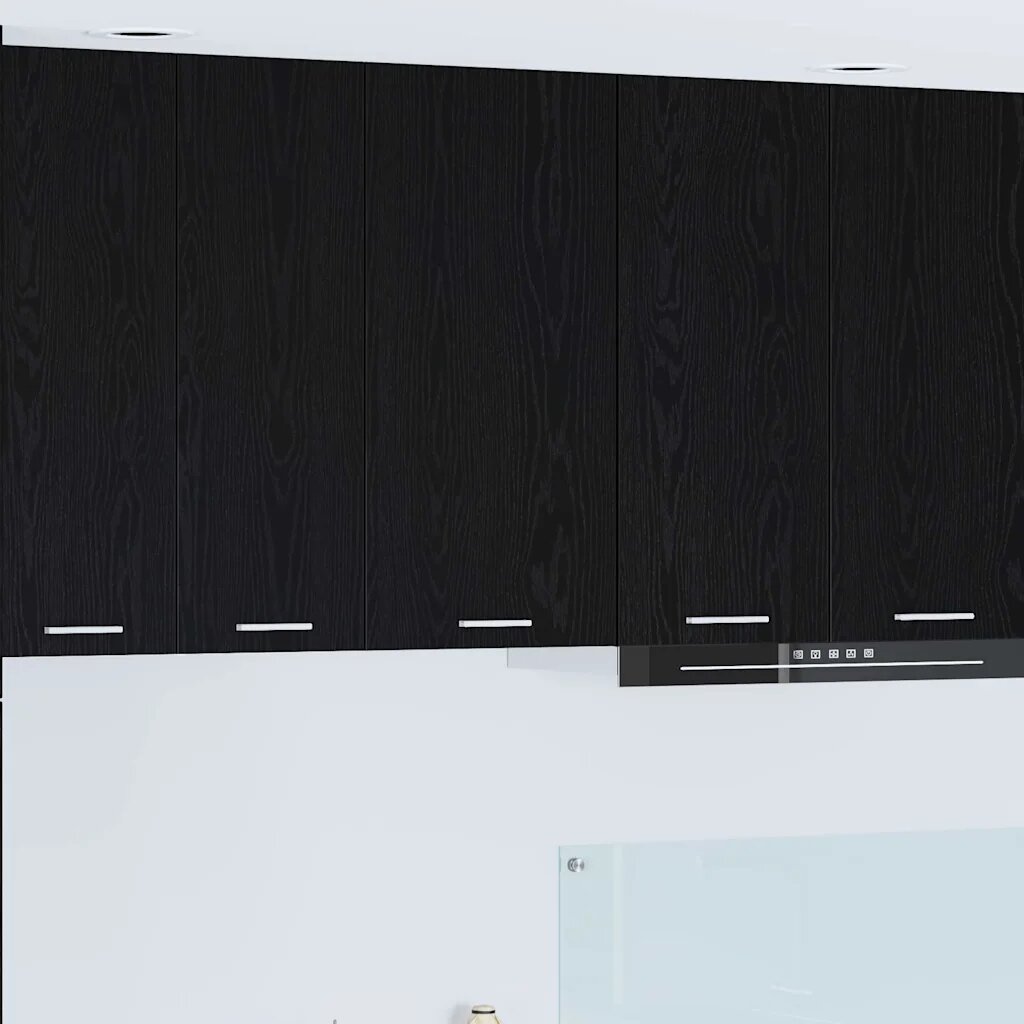 vidaXL Висящ шкаф Черен дъб и бяло 40 x 31 x 80 см Инженерна дървесина