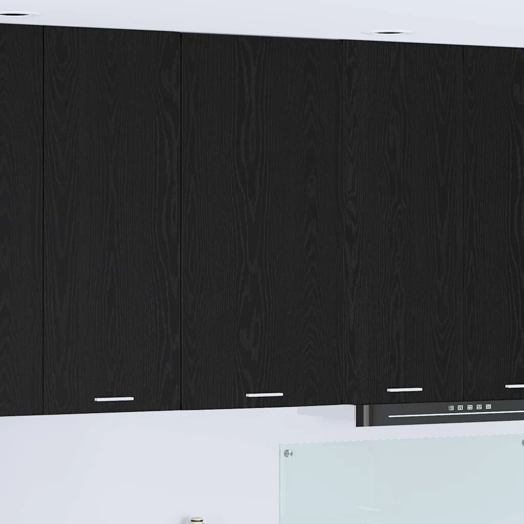 vidaXL Висящ шкаф Черен дъб и бяло 50 x 31 x 100 см