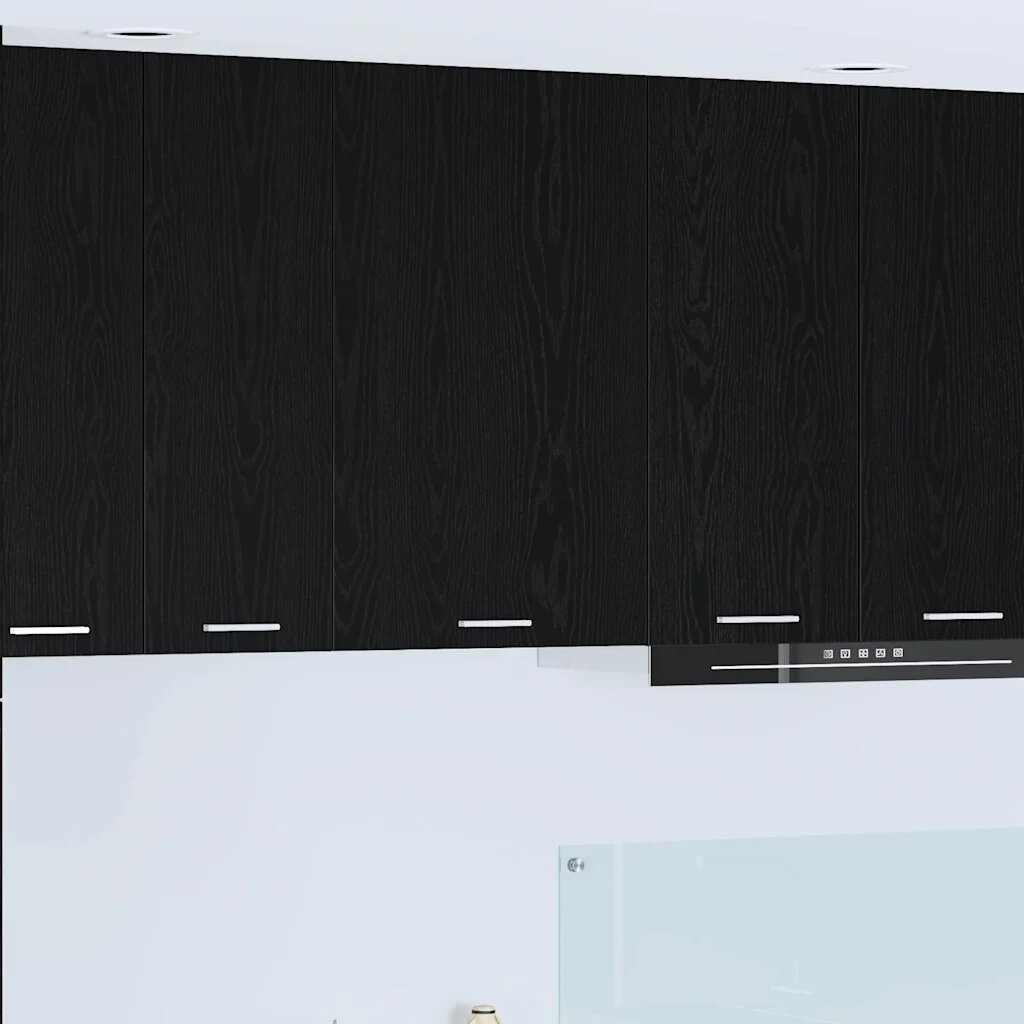 vidaXL Висящ шкаф Черен дъб и бяло 50 x 31 x 80 см Инженерна дървесина