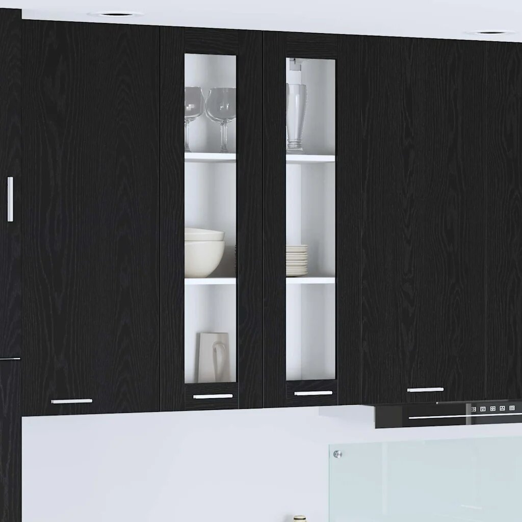 vidaXL Висящ шкаф Черния дъб 60 x 31 x 100 см Инженерна дървесина