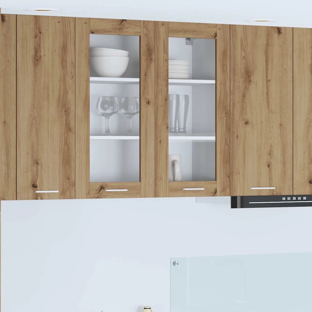 vidaXL Висящ шкаф Дъб 80 x 31 x 80 см Инженерна дървесина
