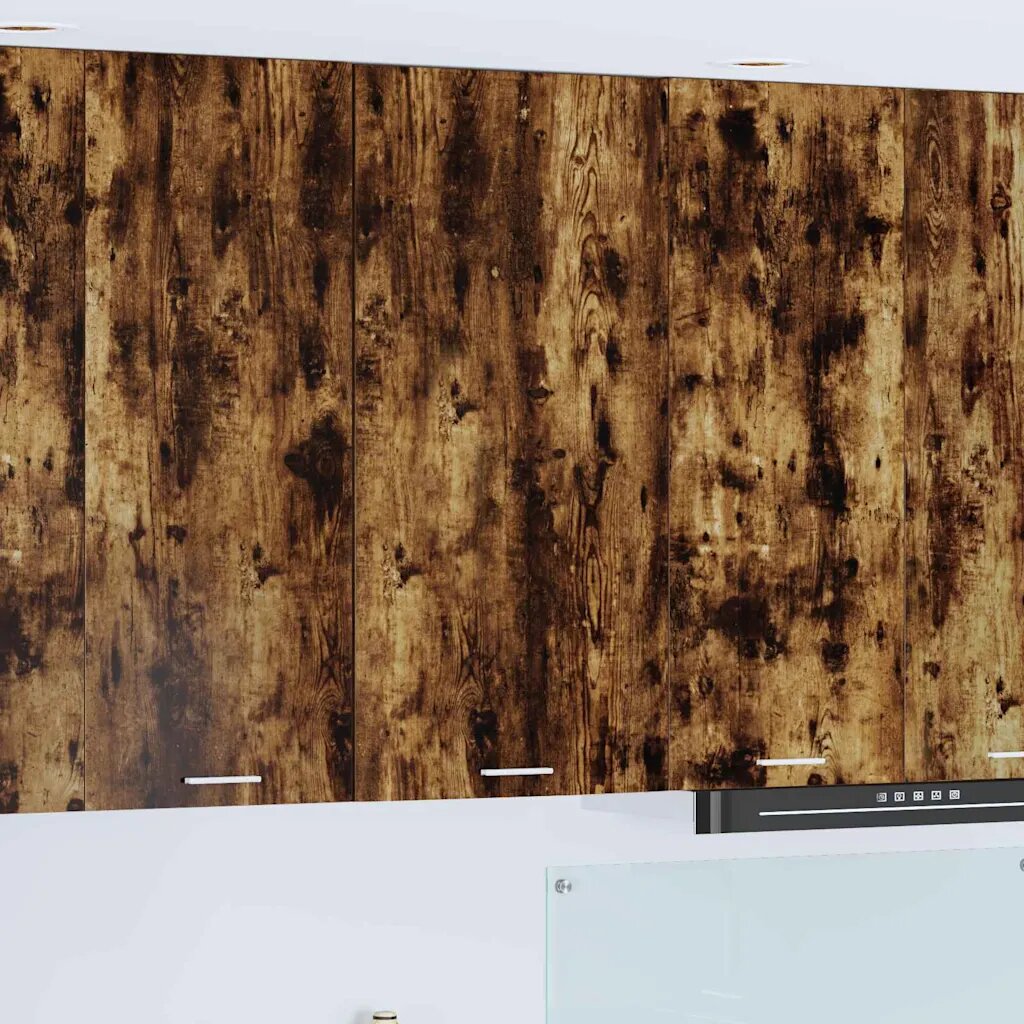 vidaXL Висящ шкаф Димящ дъб и бяло 50 x 31 x 100 см