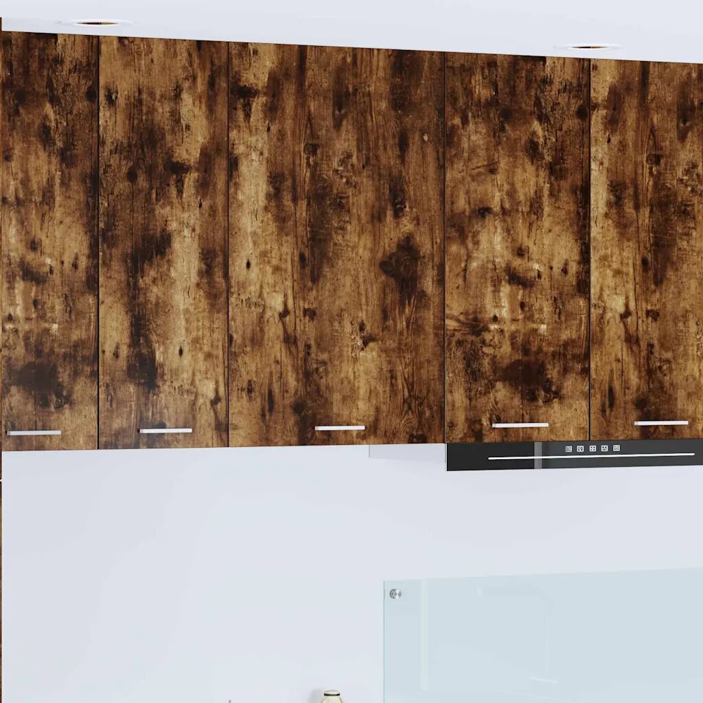 vidaXL Висящ шкаф Димящ дъб и бяло 50 x 31 x 80 см Инженерна дървесина