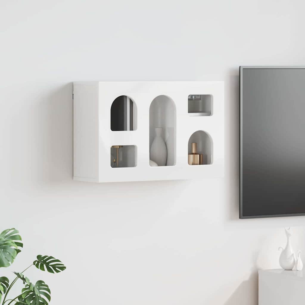 vidaXL Висящ шкаф ELST Бял гланц 60 x 20 x 40 см Инженерна дървесина