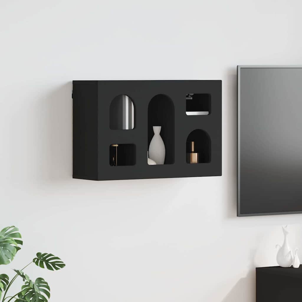 vidaXL Висящ шкаф ELST Черно 60 x 20 x 40 см Инженерна дървесина