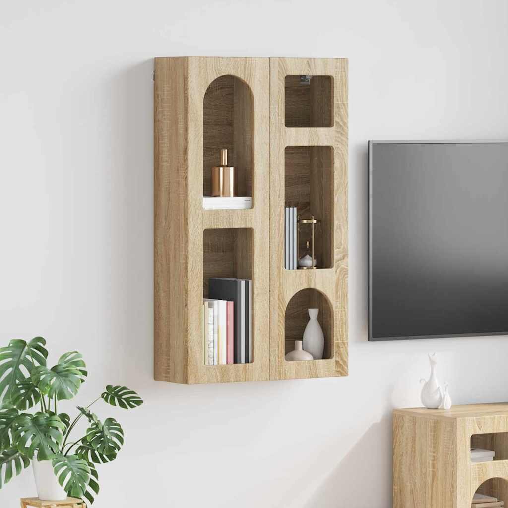 vidaXL Висящ шкаф ELST Дъб сонома 59 x 20 x 100 см Инженерна дървесина