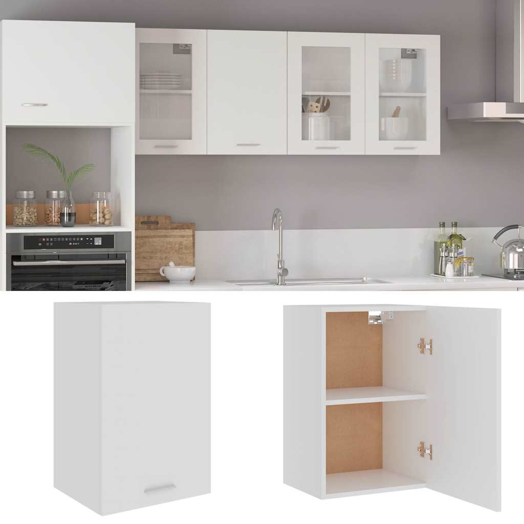 vidaXL Висящ шкаф "Lyon" бял 395x31x60 см инженерно дърво