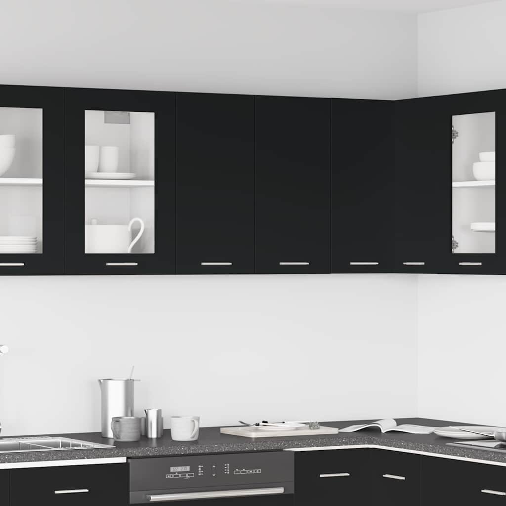 vidaXL Висящ шкаф "Lyon" черен 60x31x60 см инженерно дърво