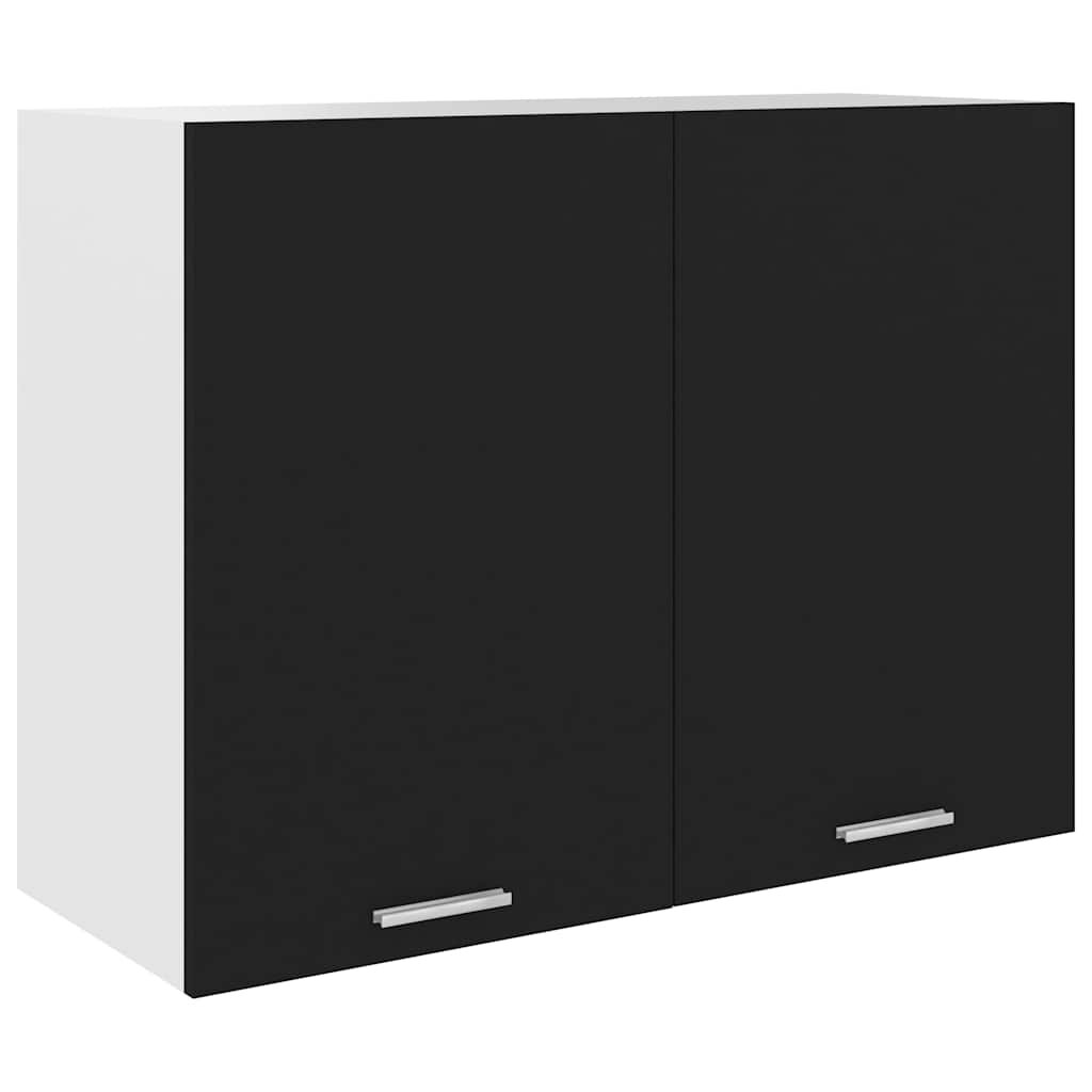 vidaXL Висящ шкаф "Lyon" черен 80x31x60 см инженерно дърво