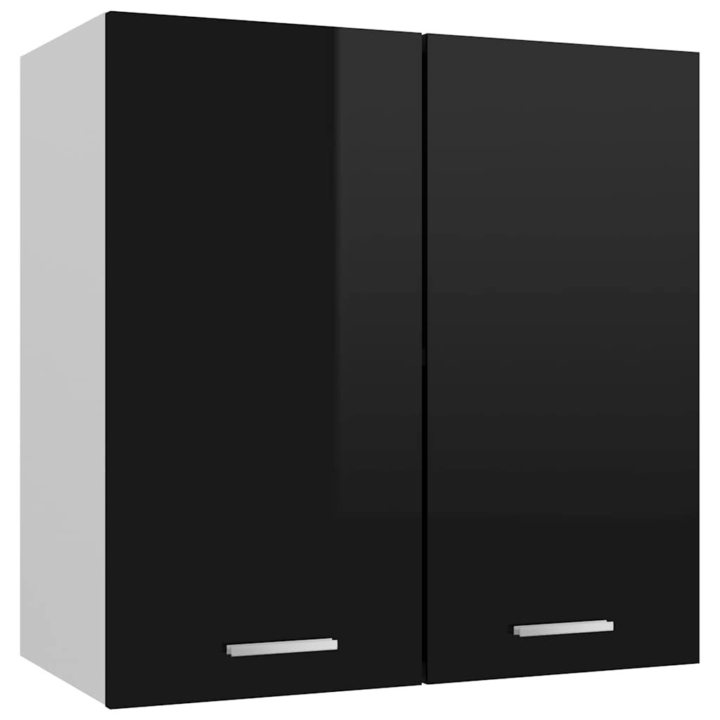 vidaXL Висящ шкаф Lyon черен гланц 60x31x60 см инженерно дърво