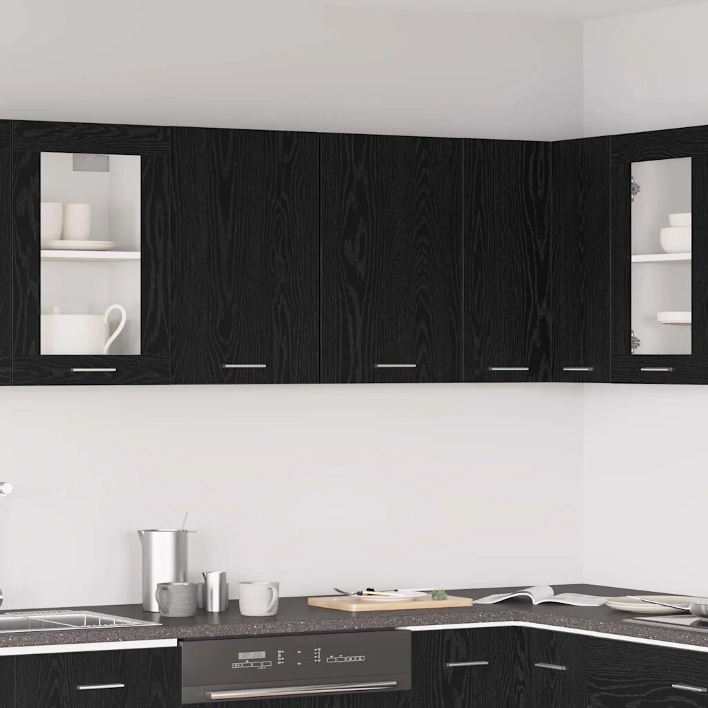 vidaXL Висящ шкаф Lyon Черния дъб 80 x 31 x 60 см Инженерна дървесина