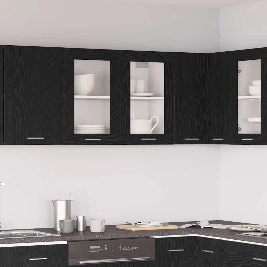 vidaXL Висящ шкаф Lyon Черния дъб 80 x 31 x 60 см Инженерна дървесина