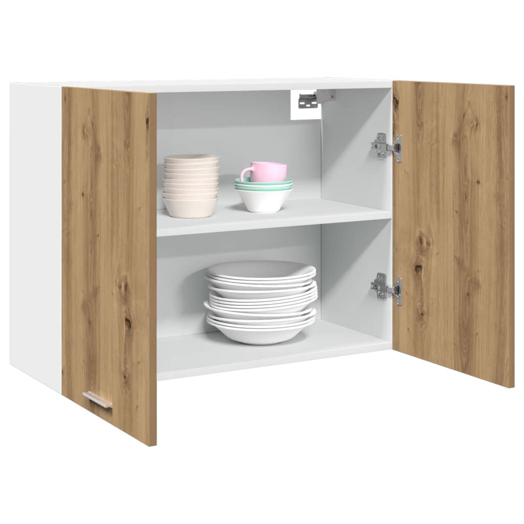vidaXL Висящ шкаф "Lyon" дъб Artisan 80x31x60 см инженерно дърво