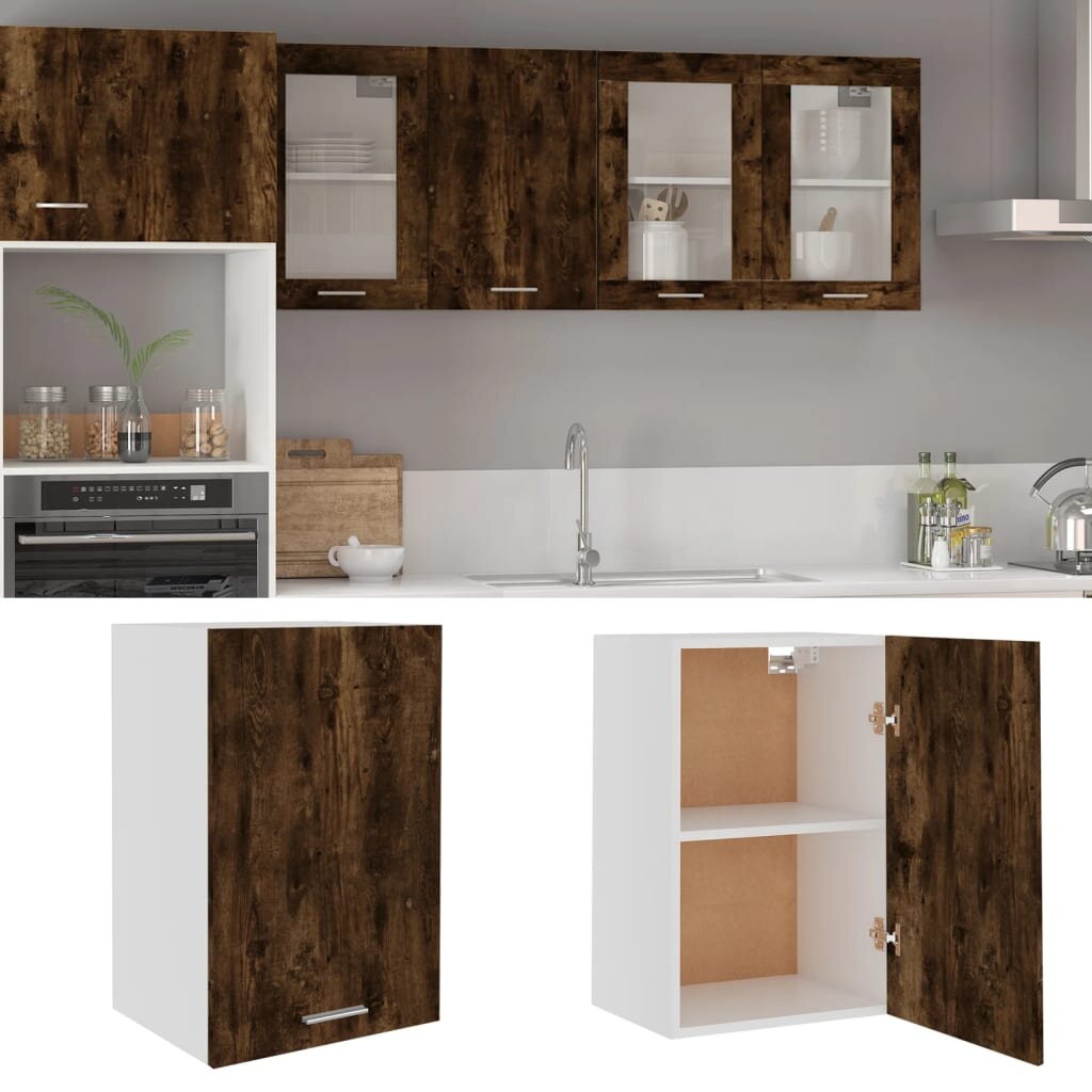 vidaXL Висящ шкаф "Lyon" опушен дъб 395x31x60 см Инженерно дърво