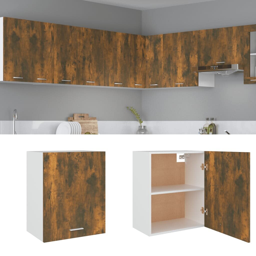 vidaXL Висящ шкаф "Lyon" опушен дъб 50x31x60 см инженерно дърво