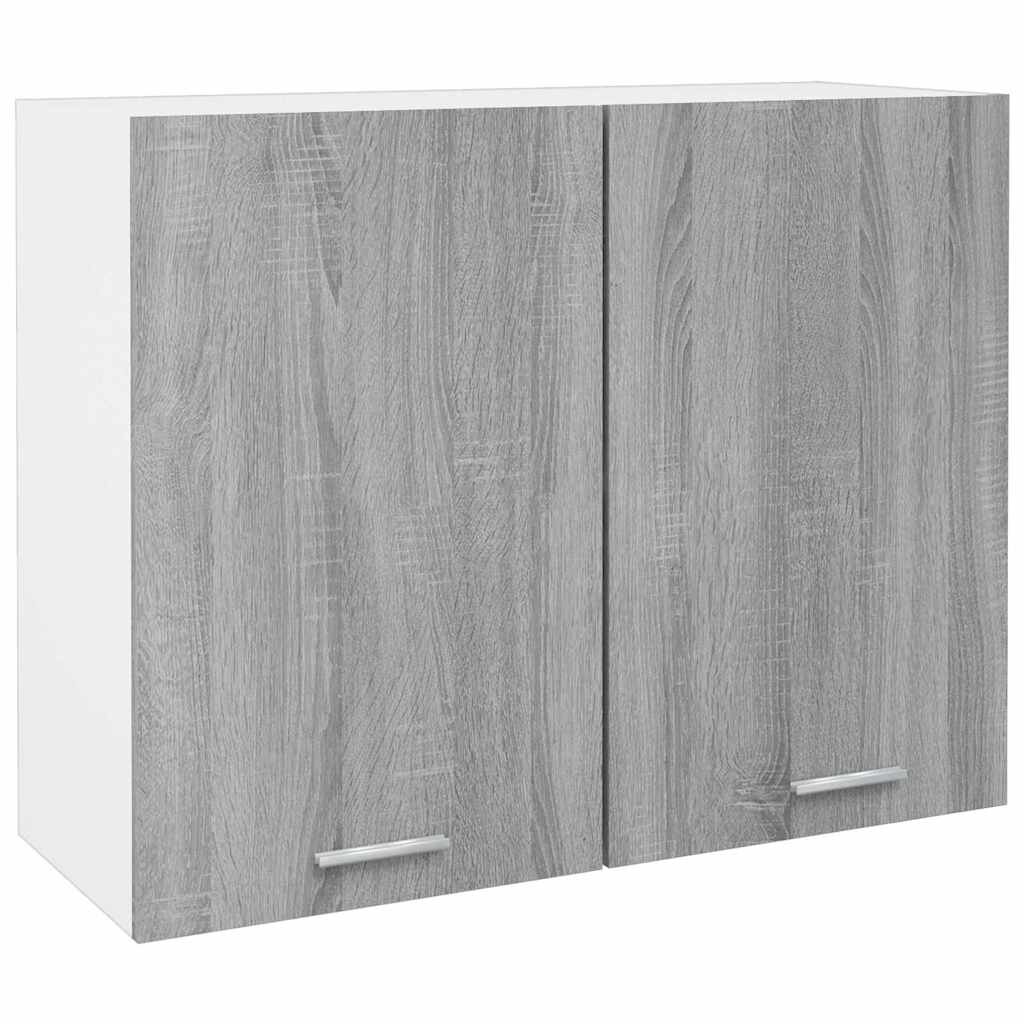 vidaXL Висящ шкаф "Lyon" сив цвят сонома 80x31x60 см инженерно дърво