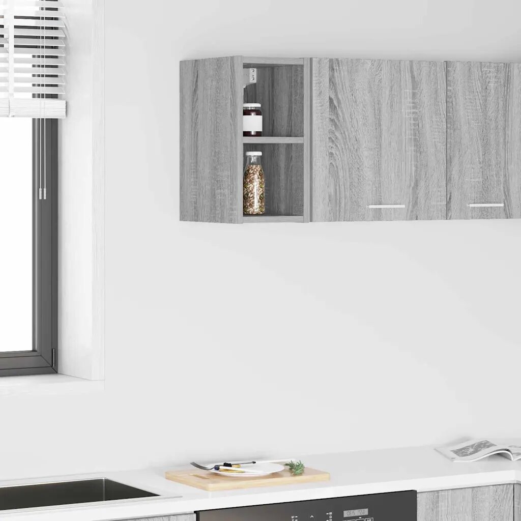 vidaXL Висящ шкаф Сив Сонома 20 x 295 x 40 см Инженерна дървесина