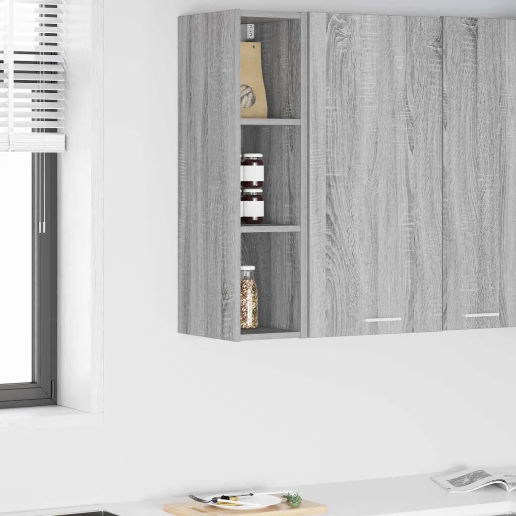 vidaXL Висящ шкаф Сив Сонома 20 x 295 x 80 см Инженерна дървесина