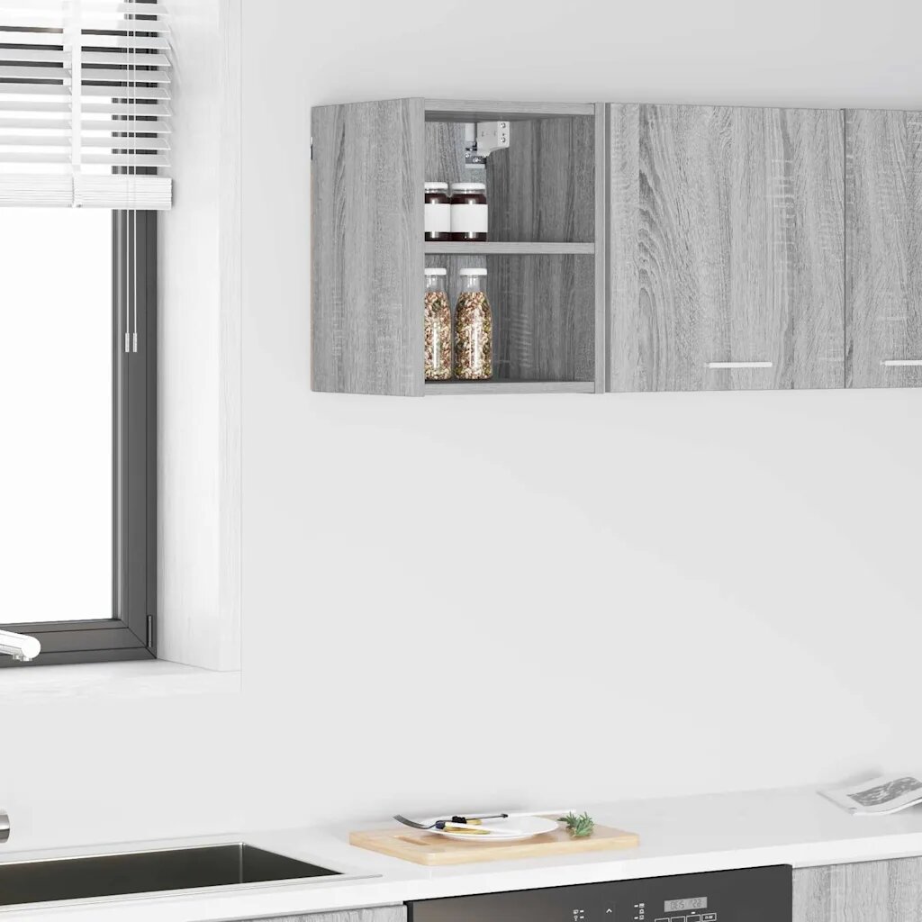 vidaXL Висящ шкаф Сив Сонома 30 x 295 x 40 см Инженерна дървесина