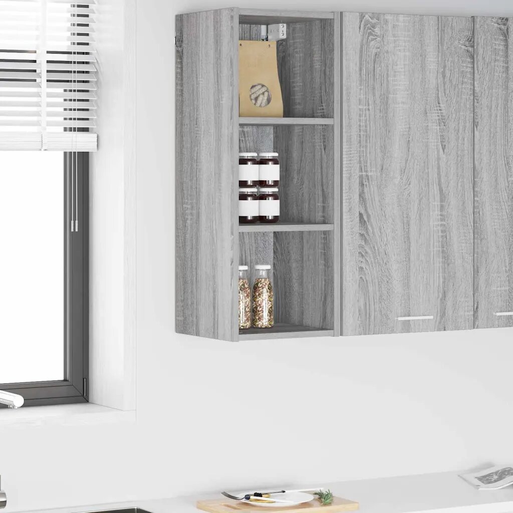 vidaXL Висящ шкаф Сив Сонома 30 x 295 x 80 см Инженерна дървесина
