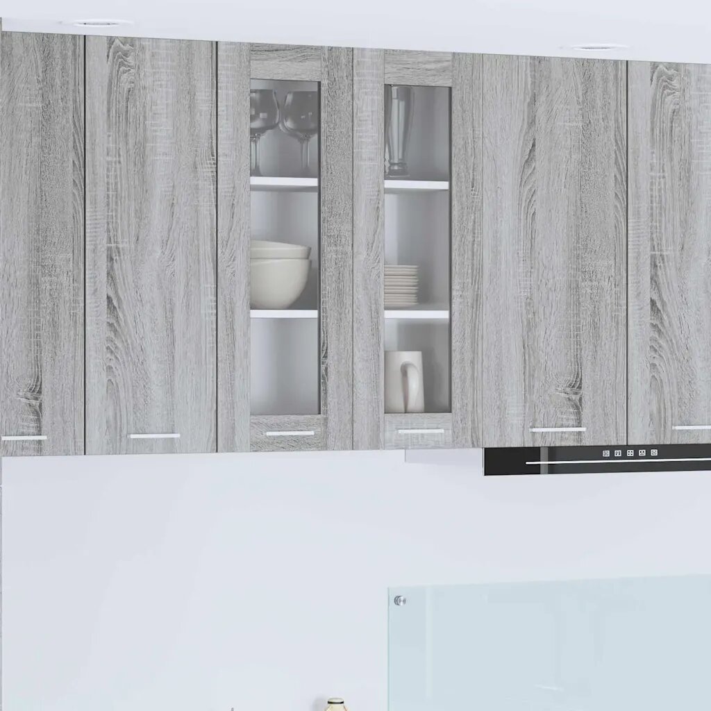 vidaXL Висящ шкаф Сив Сонома 60 x 31 x 80 см Инженерна дървесина