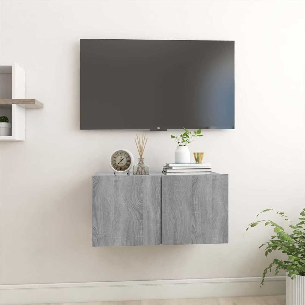 vidaXL Висящ шкаф сив сонома 60x30x30 см инженерно дърво